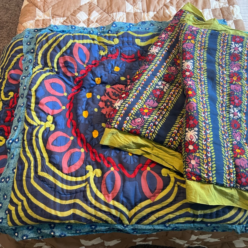 Anthropologie Wildfield Pair of Euro Shams and Pair of Standard Shams